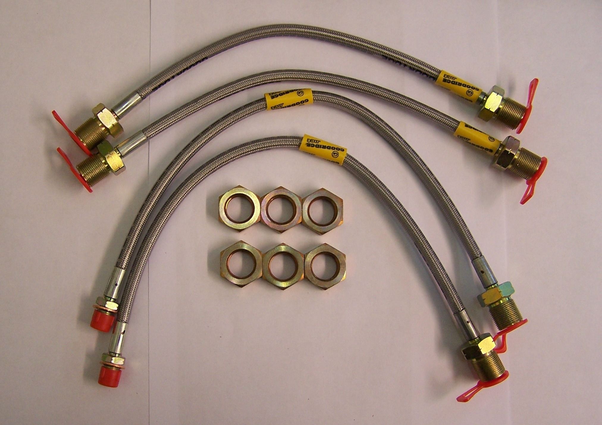 thumbnail image 2 of Moore Parts Stainless Steel Front Brake Hose For VW Bug 1956-1964 - Wider Beam, Pair 2 of 4